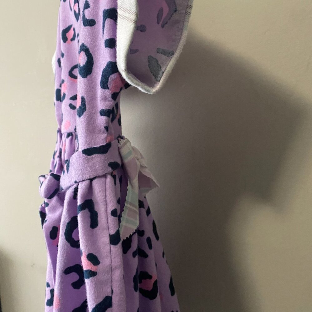 Handmade Children's 100% Cotton Flannelette Purple Pink Leopard Plaid Dress - Picture 8 of 14